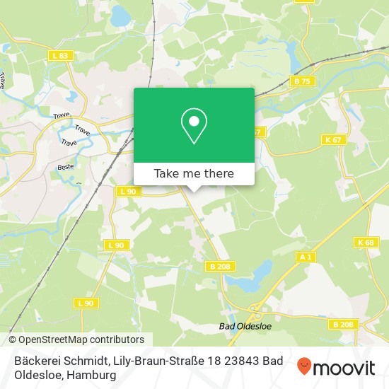 Bäckerei Schmidt, Lily-Braun-Straße 18 23843 Bad Oldesloe map