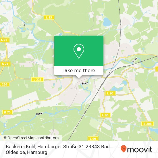 Backerei Kuhl, Hamburger Straße 31 23843 Bad Oldesloe map