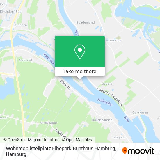 Карта Wohnmobilstellplatz Elbepark Bunthaus Hamburg