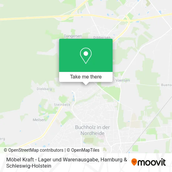 Карта Möbel Kraft - Lager und Warenausgabe