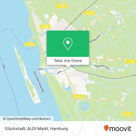 Glückstadt, ALDI-Markt map