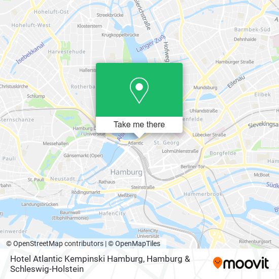Hotel Atlantic Kempinski Hamburg map