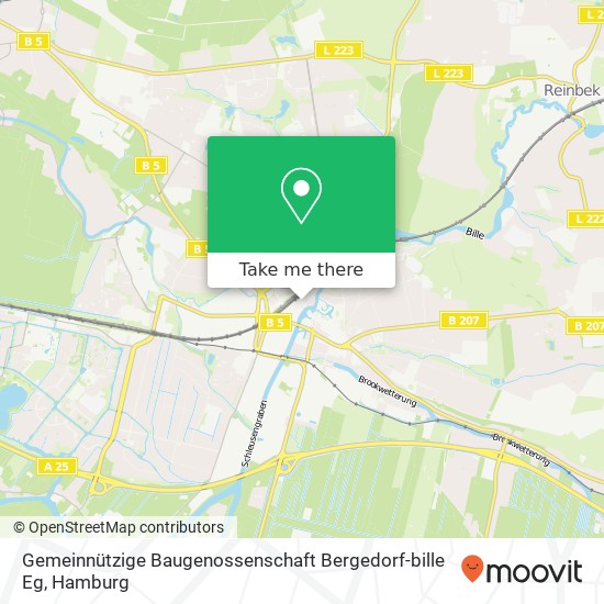 Карта Gemeinnützige Baugenossenschaft Bergedorf-bille Eg