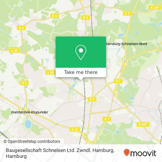 Карта Baugesellschaft Schnelsen Ltd. Zwndl. Hamburg