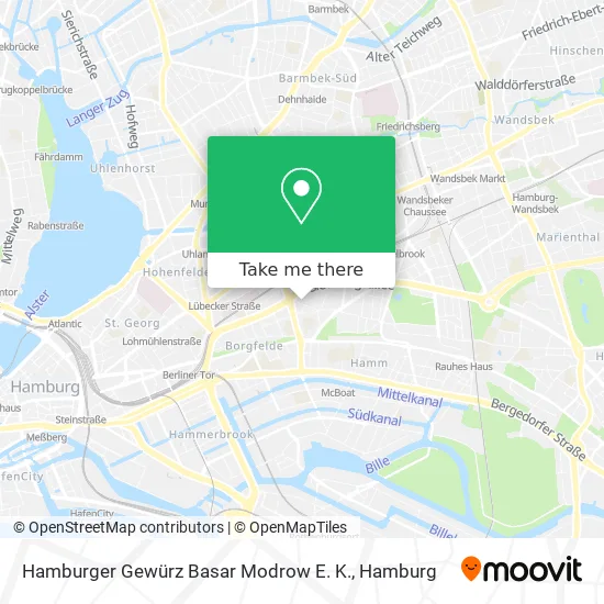 Карта Hamburger Gewürz Basar Modrow E. K.