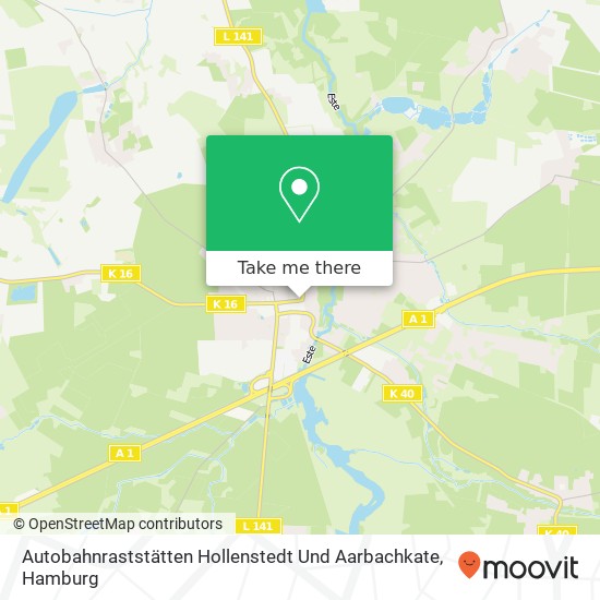 Карта Autobahnraststätten Hollenstedt Und Aarbachkate