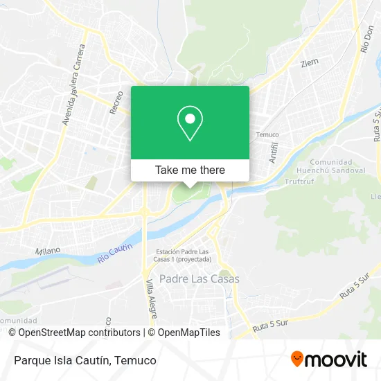 Parque Isla Cautín map