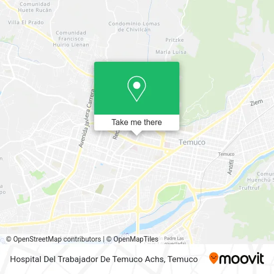 Hospital Del Trabajador De Temuco Achs map