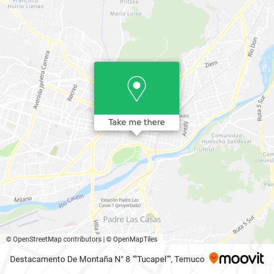 Destacamento De Montaña N° 8 ""Tucapel"" map