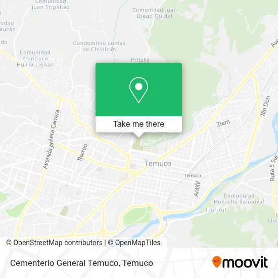 Cementerio General Temuco map