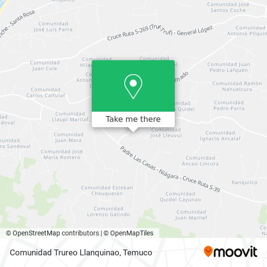 Comunidad Trureo Llanquinao map