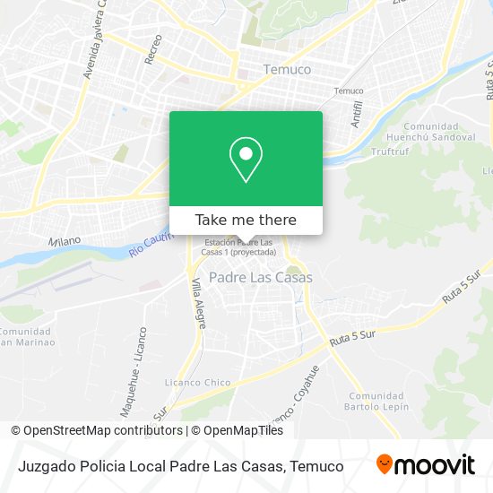 Juzgado Policia Local Padre Las Casas map