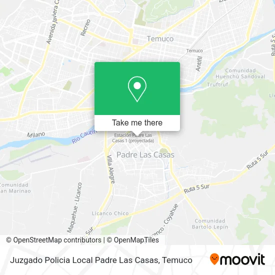 Juzgado Policia Local Padre Las Casas map