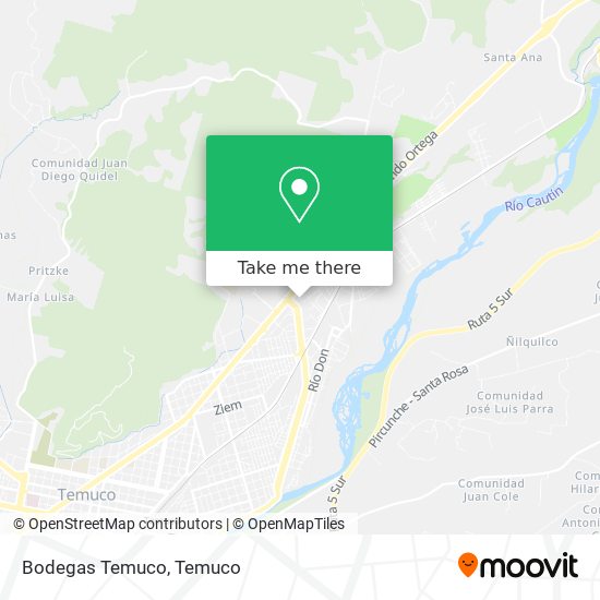 Bodegas Temuco map