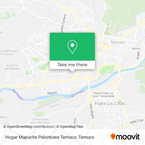 Hogar Mapuche Pelontuwe Temuco map