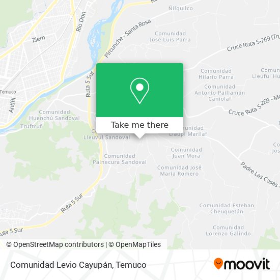 Comunidad Levio Cayupán map