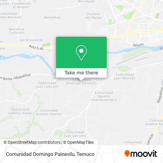Mapa de Comunidad Domingo Painevilu