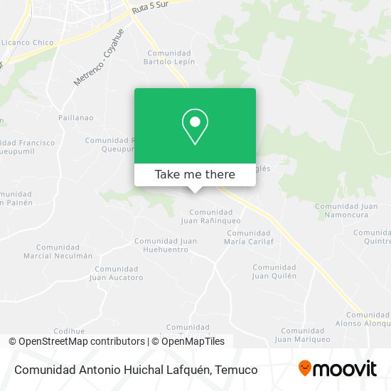 Comunidad Antonio Huichal Lafquén map