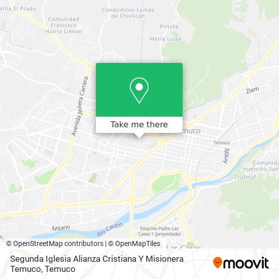 Mapa de Segunda Iglesia Alianza Cristiana Y Misionera Temuco