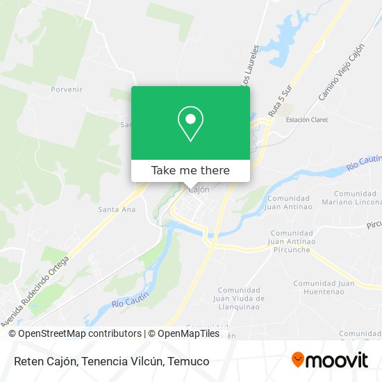 Mapa de Reten Cajón, Tenencia Vilcún