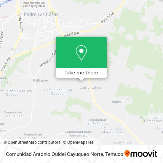 Comunidad Antonio Quidel Cayuqueo Norte map