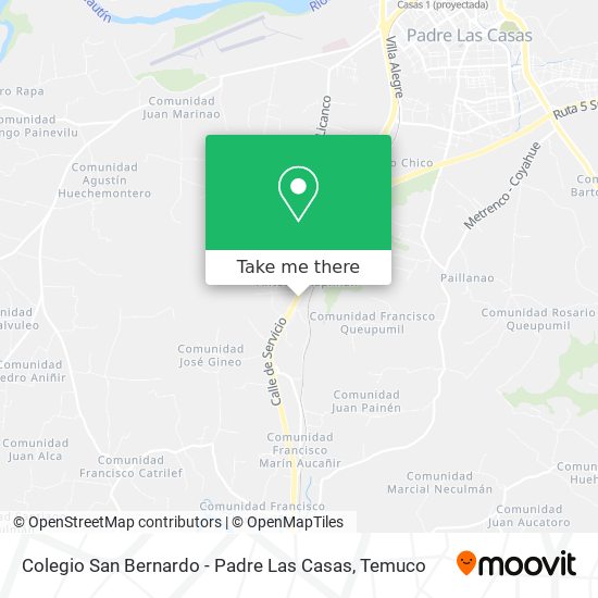 Colegio San Bernardo - Padre Las Casas map