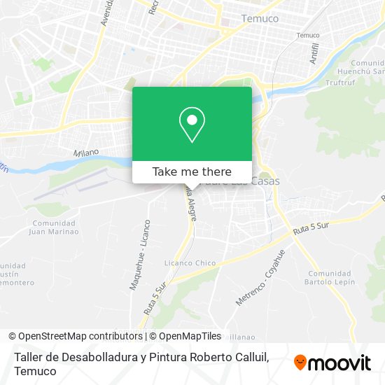 Taller de Desabolladura y Pintura Roberto Calluil map
