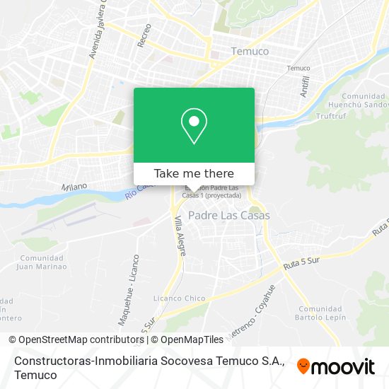 Mapa de Constructoras-Inmobiliaria Socovesa Temuco S.A.