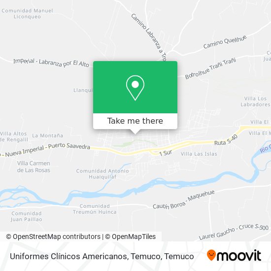 Uniformes Clínicos Americanos, Temuco map