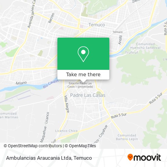 Mapa de Ambulancias Araucania Ltda