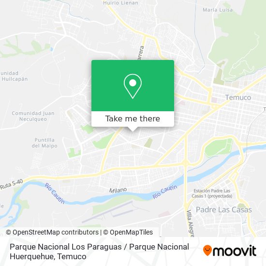 Mapa de Parque Nacional Los Paraguas / Parque Nacional Huerquehue