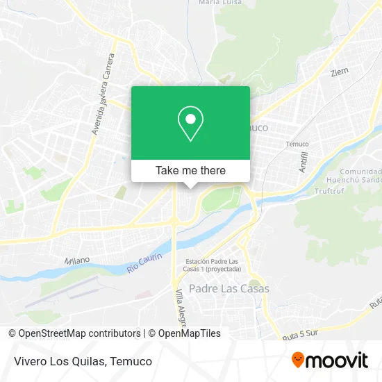 Vivero Los Quilas map