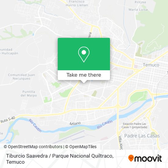 Mapa de Tiburcio Saavedra / Parque Nacional Quiltraco