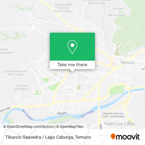 Mapa de Tiburcio Saavedra / Lago Caburga