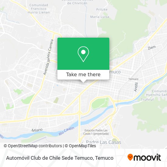 Mapa de Automóvil Club de Chile Sede Temuco