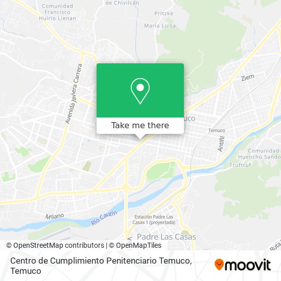 Centro de Cumplimiento Penitenciario Temuco map