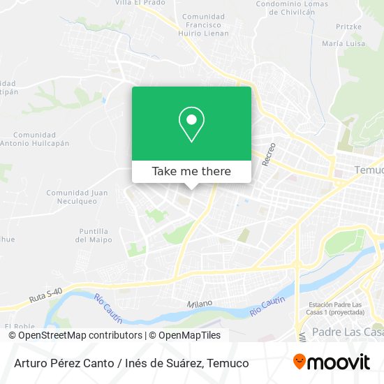 Arturo Pérez Canto / Inés de Suárez map