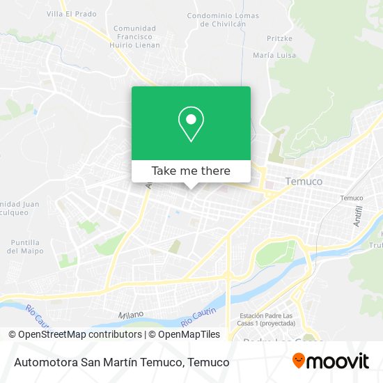 Automotora San Martín Temuco map