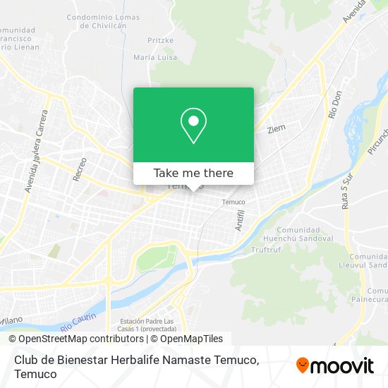 Mapa de Club de Bienestar Herbalife Namaste Temuco