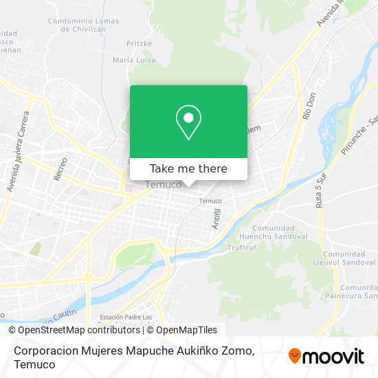 Mapa de Corporacion Mujeres Mapuche Aukiñko Zomo