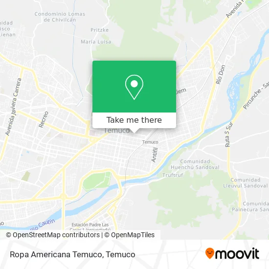 Mapa de Ropa Americana Temuco