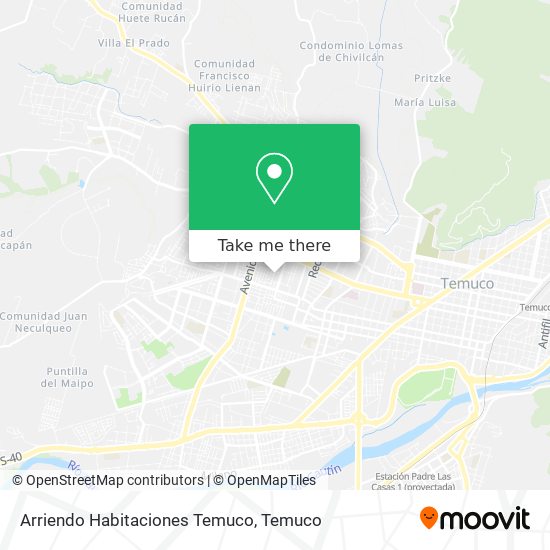 Arriendo Habitaciones Temuco map