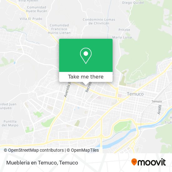 Mapa de Muebleria en Temuco