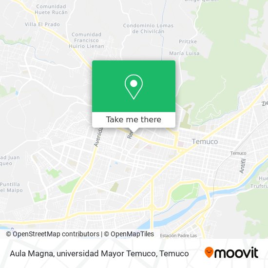 Mapa de Aula Magna, universidad Mayor Temuco