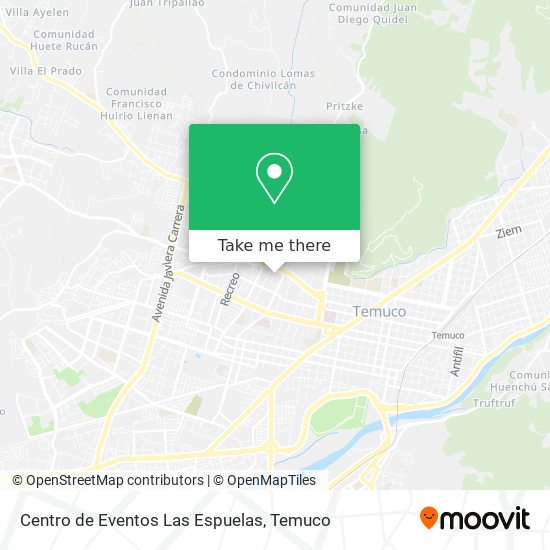 Centro de Eventos Las Espuelas map