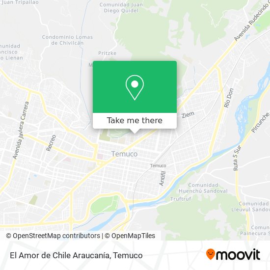 El Amor de Chile Araucanía map