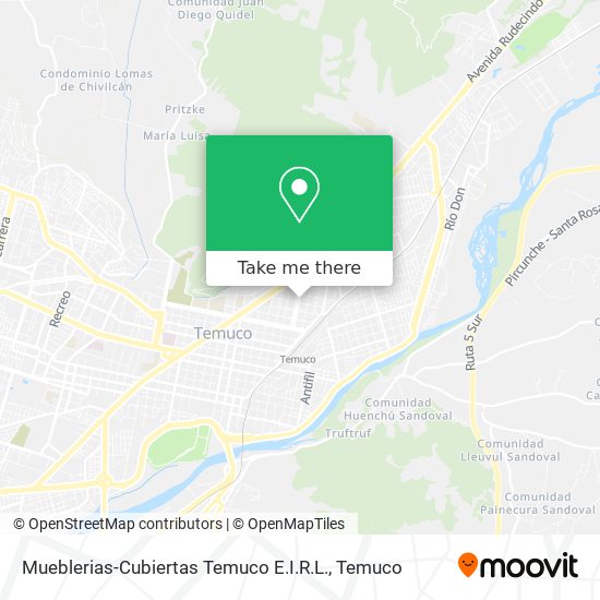 Mapa de Mueblerias-Cubiertas Temuco E.I.R.L.