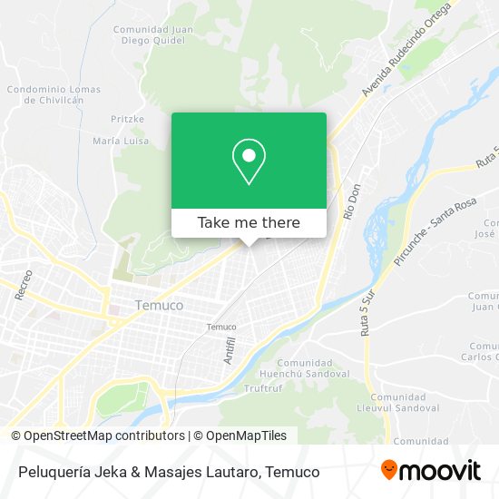 Mapa de Peluquería Jeka & Masajes Lautaro