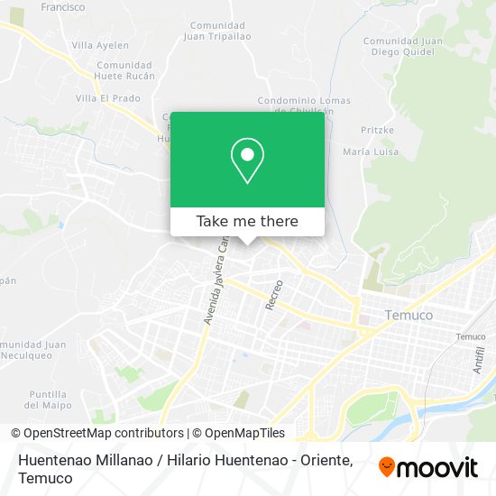 Huentenao Millanao / Hilario Huentenao - Oriente map