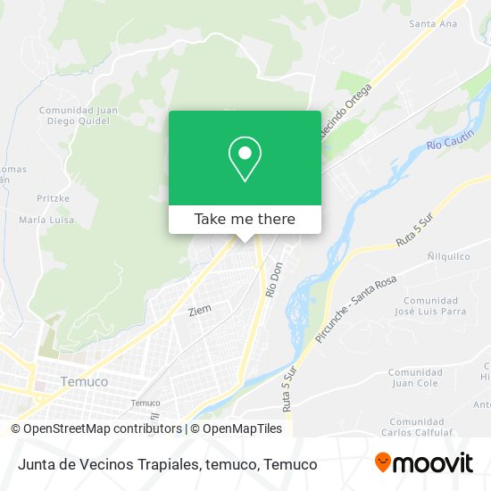 Mapa de Junta de Vecinos Trapiales, temuco